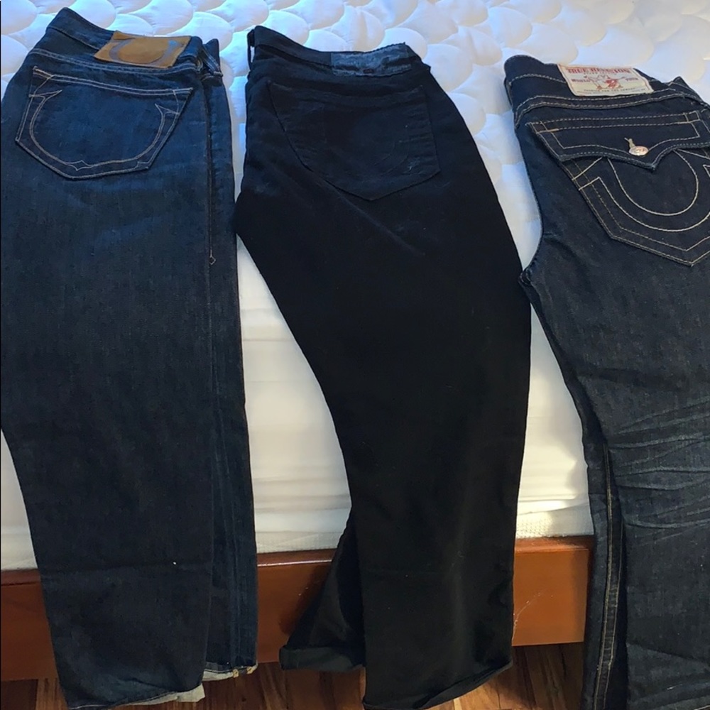 3 pairs of True Religion Jeans